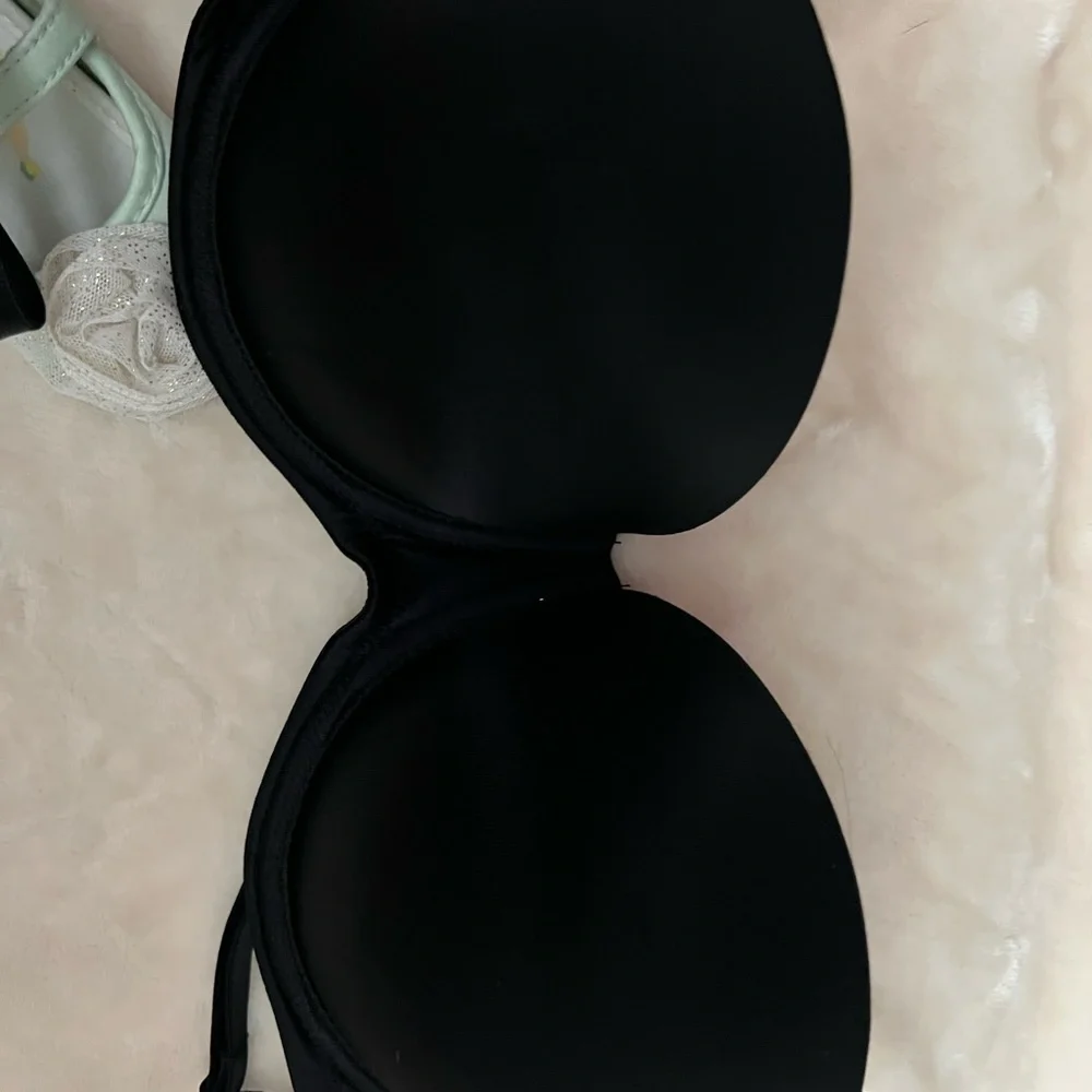 Victoria Secret Pink SZ 34 C Black Padded Bra with Removable Straps ECU